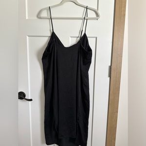 Black Satin Slip Dress